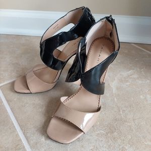 Tahari two toned patent high heeled sandals